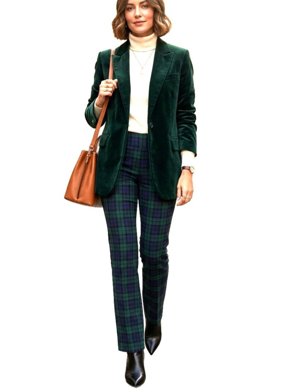 CROFT & BARROW Green Plaid Effortless Stretch Bootcut Pull-on Pants  Sz 18 NEW